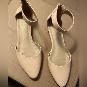 Dream Pairs Cream Ankle Strap Flats